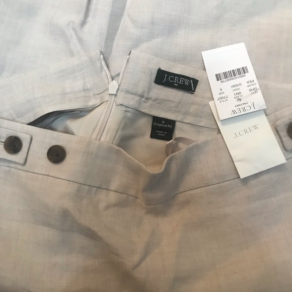 Jcrew Factory Linen Natural khaki pencil skirt - Picture 3 of 4